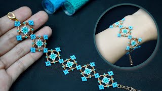 Lace beaded bracelet. How to make bracelet with only seed beads. Jewelry making