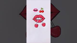 Satisfying art 👄🍒 || #shorts #drawing #satisfying #art