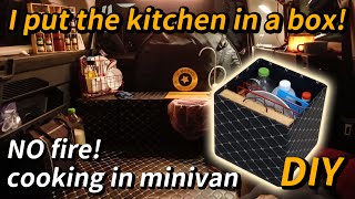 I put the kitchen in a box！NO fire！cooking in minivan