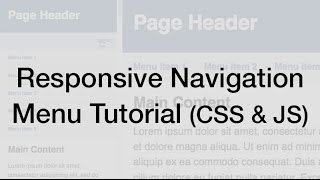 Responsive Web Design Navigation Menu Tutorial