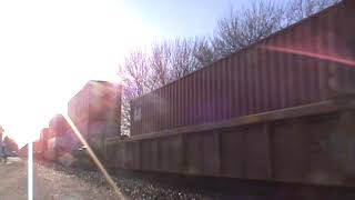 Union Pacific stack train through Mount Vernon, IA 4/12/24