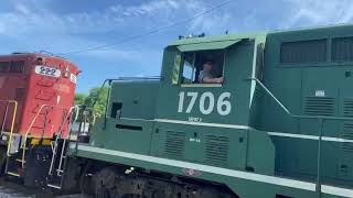 Youngstown & Southeastern Railroad - Locomotive 1706 Traveling in Youngstown, Ohio