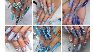 fantastic ideas / light blue nail art /light blue color in different shades / amazing designs