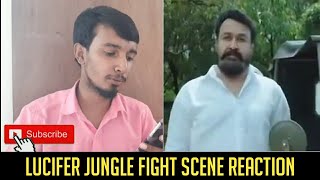 Lucifer Jungle Fight Scene REACTION | Mohanlal Reactions | Tamil Lalletan Fans