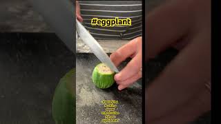 Satisfying cutting eggplant with sounds #satisfyingcutting #eggplant #asmr #shortsvideo #shorts