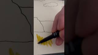 Coloring in a beach drawing #2024art #artvideo #summervibes #arttube