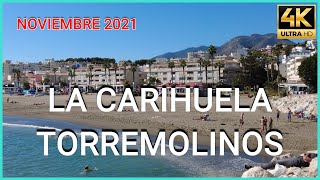 TORREMOLINOS, La Carihuela [4K 60 fps] Málaga Spain 🌞 Costa del sol  ✔ Walking tour