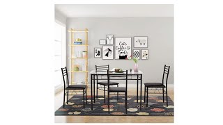 VECELO Dining Table with 4 Chairs