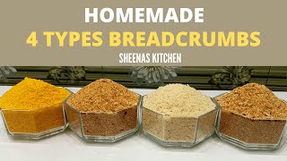 Homemade Bread Crumbs 4 Types/Perfect Bread Crumbs/Bread Crumbs Without Oven/Sheenas Kitchen