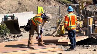 Pouring concrete for the catch basin - 8/25/2023