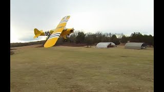 Piper Cub and drone flying