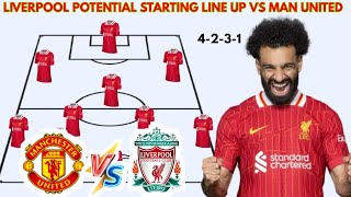 🚨 LIVERPOOL POTENTIAL STARTING LINE UP VS MAN UNITED 🔥 EPL 2024/2025 SEASON MATCH WEEK 03