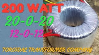 200 WATT 20-0-20 AMPLIFIER SUPPLY ... TOROIDAL TRANSFORMER COMPANY