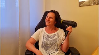 ASMR hair dryer sound. Relaxing in warm light afternoon. Happy sleep!