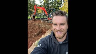 live! Excavation finishing up the dig on a huge pool project