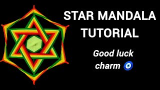 Star mandala tutorial | DIY easy mandala| wall hanging | Good luck charm 🧿| best gift idea