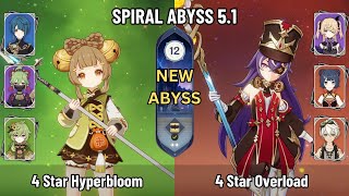 NEW SPIRAL ABYSS 5.2 | C4 Yaoyao Hyperbloom | C2 Chevreuse Overload | 4-Stars Only | Genshin Impact