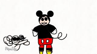 Mickey gets his hand bitten by a dog