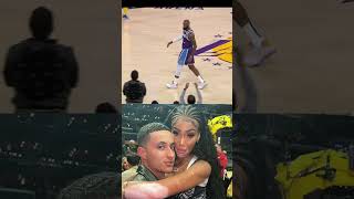 LeBron James stares at Kyle Kuzma's girlfriend 👀 #shorts