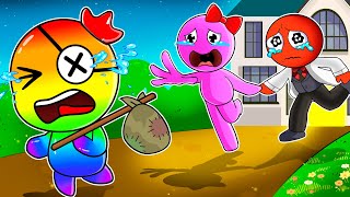 Rainbow! Please Come Back Home With Pink and Red - Rainbow Friends Cartoon Animation