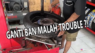 GANTI BAN BELAKANG MALAH BERMASALAH ?! #motovlog