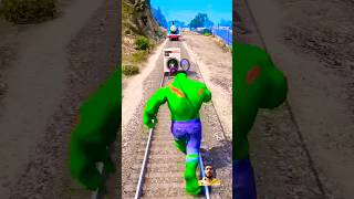 1053 PART ll GTA V: GREEN HULK SAVING SHE HULK FROM THOMAS THE TANK ENGINE TRAIN #shorts #train