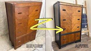 $20 Thrifted Art Deco Waterfall Dresser Makeover