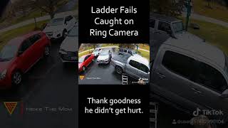 Ladder Fails Caught on Ring Camera | Doorbell Camera Video