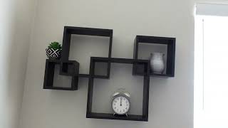 Greenco 4 Cube Intersecting Shelves, Easy to Assemble Floating Wall Mount Square Shelves Review