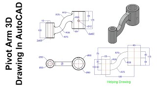 Pivot Arm 3D Drawing In Autocad In Urdu/Hindi | Pivot Arm 3D