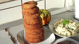 حلقات البصل المقرمشة المحشوه بالجبنه الشيدرonion Rings