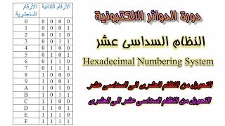 دورة الدوائر الالكترونية|شرح النظام السداسى عشر Hexadecimal Numbering System