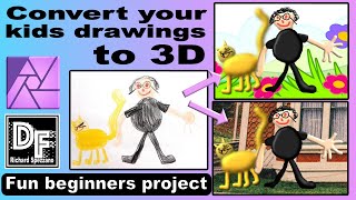 Kids Crayon Drawings to 3D. Beginner Affinity Photo Tutorial