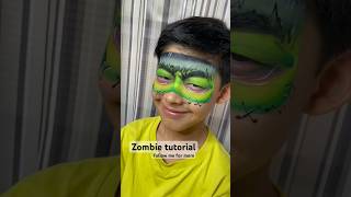 Zombie tutorial/ cute Frankenstein #facepaint #tutorial #tutorialreels #shortvideo #facepainter