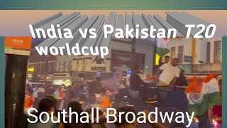 T20 Match India vs Pakistan || india won match |Southhall Broadway  Indians celebration 🎉 #southall