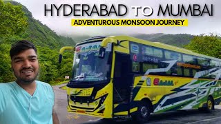 Hyderabad to Mumbai Bus Journey in MONSOON | GAJAL RAJ Travels