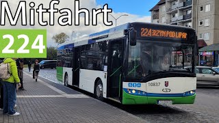 Mitfahrt | Solaris Urbino III 12 | Linie 224 | Gumieńce ↻