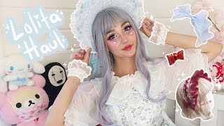 ✨ HUGE lolita accessory haul!! ☁️ Try on review ✨ bonnets, headbands, wrist cuffs, jewellery