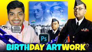 I create Superb Artwork for SUBHAS CHANDRA BOSE on his Birthday (Photoshop)