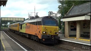 Colas 67023 + 67027 at Chirk on 13th August 2021