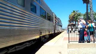 Steam Train (Santa Fe 3751) rolls by San Clemente Beach on May 1st, 2010