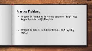 Chemistry: Video 4-3: Type II Ionic Compound Nomenclature