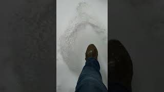 Staircase to home after winterstorm