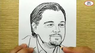 VERY EASY, how to draw leonardo dicaprio / quick sketch