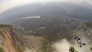 Monte Brento, Italy- BASE jump- Two way through the clouds