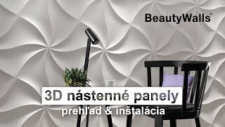 Nástenná dekorácia pomocou sadrových 3D stenových panelov. DIY inštalácia. SK