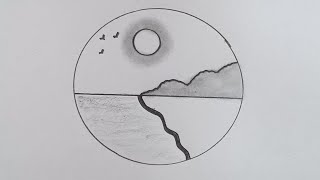 Circle Scenery drawing 27 @TamilNewArt