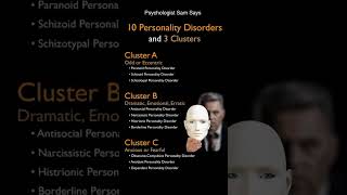 Psychologist Sam Says | Personality Disorders with Cluster. A, B & C