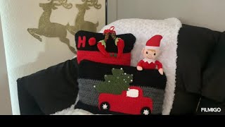 Cómo hacer unos cojines de navidad a crochet/ cojines navideños a crochet paso a paso súper fáciles