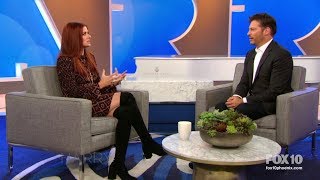 Debra Messing in OTK suede boots - 1-Jan-2018